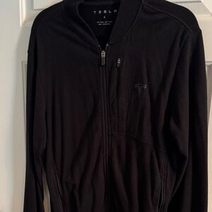 Tesla Men's Zip-Up Black Sweater